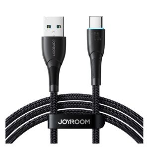JOYROOM USB-C Töltő és Adatkábel - LED visszajelző, Fekete 138945641 - Adatkábel