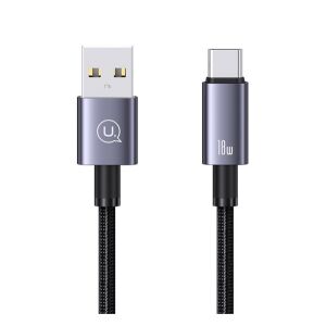 USAMS U82 USB-C Adatkábel - Cipőfűző Design, Sötétszürke 138946600 - Adatkábel