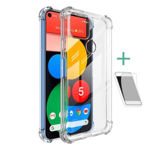 Google Pixel 5 - Átlátszó Ütésálló TPU Tok + Fólia 138947606 - Imak