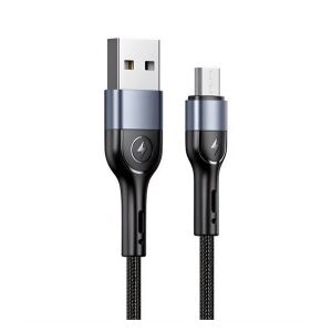 USAMS U55 MicroUSB Adatkábel - Cipőfűző Design, Fekete 138948737 - Adatkábel