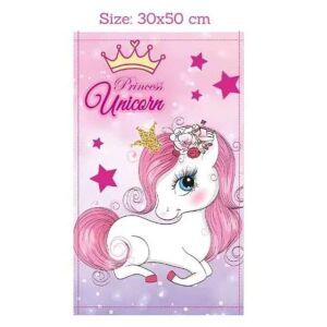 Prosop de mâini cu unicorn 30x50cm, prosop de față roz cu unicorn pentru copii - Prosop