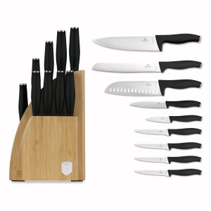 Berlinger Haus BH-2979 10-Piece Knife Set with Bamboo Stand - Matte Black, complete set - Kitchen Knife