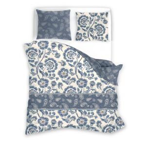 Faro Pure Sateen Ágyneműgarnitúra 220x200 - Krémkék Virágos 138952891 - Ágynemű - ifjúsági és felnőtt