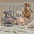 Nattou night light musical plush Sleepy dog vanilla 138958485