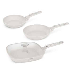 Berlinger Haus Sahara Marble Collection 3-piece Frying Pan Set - Cream, Marble Finish - Berlinger Haus