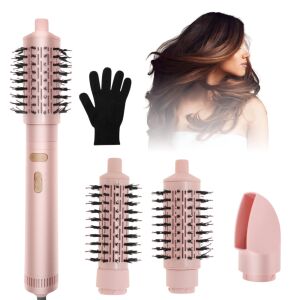 3-in-1 Heißluftbürste mit Aufsätzen und hitzebeständigem Handschuh - Haarstyling-Bürste