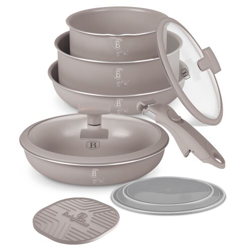 Berlinger Haus BH-8255 Taupe Collection 9-dijelni set posuđa s odvojivom ručkom