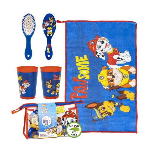 Hygienická súprava Nickelodeon Paw Patrol s uterákom, pohárom, kefou a toaletnou taštičkou