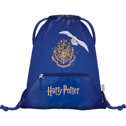 Baagl Harry Potter Hedvig tornazsák - Kék húzózsinóros táska a Roxfort címerével és Hedviggel, a bagollyal - Tornazsák