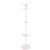 Springos white standing coat rack with marble base and umbrella holder