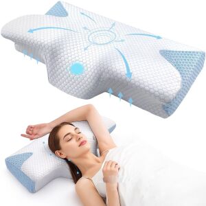 Orthopädisches Memory Foam-Kissen, Linomag®, Ergonomisches Design zur Unterstützung der Halswirbelsäule, Entspannung und Ausrichtung der Wirbelsäule, Ideal bei Nacken- und Rückenschmerzen, fü