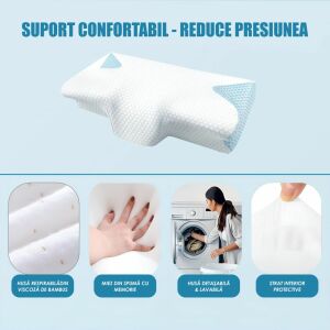 2er-Set Orthopädisches Memory Foam-Kissen, Linomag®, Ergonomisches Design zur Unterstützung der Halswirbelsäule, Entspannung und Ausrichtung der Wirbelsäule, Ideal bei Nacken- und Rückenschme