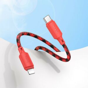 Kabel USB Hoco USB-C - Lightning 1 m Czerwony 138977736 - Kabel Lightning