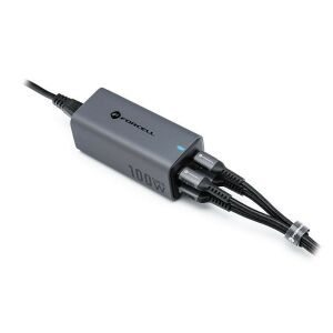 Forcell F-Energy GaN III asztali töltő 2 x USB C + 2 x USB A QC4.0 PD 5A 100W VT-49 szürke 138977760 - Forcell