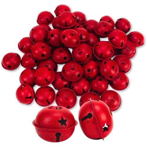 Piros Fém Csengő Kolomp Szett - 5cm, 50db - Karácsonyi Dekoráció