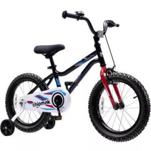 RoyalBaby Chipmunk 16-Zoll schwarzes Kinderfahrrad mit Stützrädern - Fahrrad für Kinder