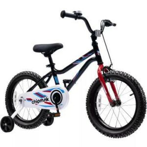 RoyalBaby Chipmunk 12-Zoll schwarzes Kinderfahrrad mit Stützrädern - Fahrrad für Kinder
