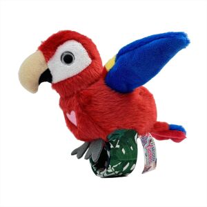 Happy Yappers interaktiver Plüsch roter Ara-Papagei mit Armband - Interaktive Kuscheltiere