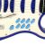 Close-up of controls on blue toy electric guitar