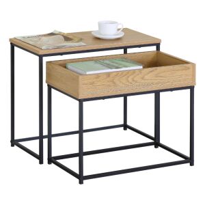 Intenso Home Dohányzóasztal/Éjjeliszekrény Szett - Aranytölgy, 2db