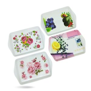 Virágmintás Műanyag Uzsonnás Tálca - 21x14 cm 138988332 - Tálca