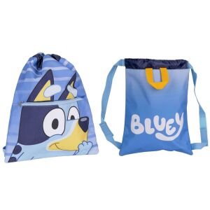 Nickelodeon Bluey húzózsinóros tornazsák és válltáska, elöl- és hátulnézet - Tornazsák