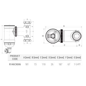 Magnetyczny separator zanieczyszczeń Giacomini R146CX006, regulowany, 1 1/4", z filtrem, magnes 13000 gaussów, do pomp ciepła 139049680 - Instalacja wodna, gazowa i grzewcza