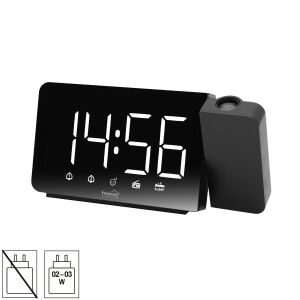 Ceas cu radio Home LTCRP03 cu proiector, afișaj LED care arată ora, radio FM și pictogramele modului de repaus - Ceasuri alarme