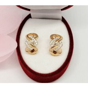 Xuping aranyozott, hipoallergén karika fülbevaló cirkónia kövekkel - Női fülbevaló