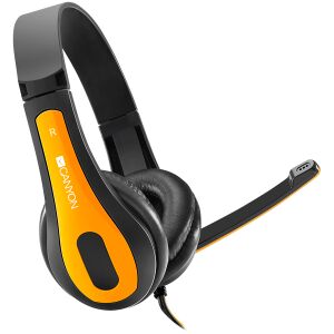 CANYON PC headset HSC-1 PC Mic Flat 2m Čierna Žltá 138995476 - Canyon