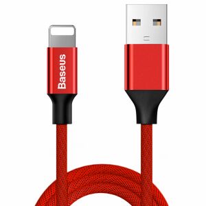 Baseus Yiven Lightning apa - USB-A apa Adat- és töltőkábel 1.8m - Piros 139005666 - Baseus