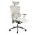 Ergonomikus szürke irodai forgószék állítható kartámasszal és fejtámlával