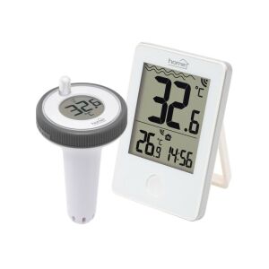 Home HCP60 kabelloses Schwimmbadthermometer Set mit Basisstation und Sensor - Wecker