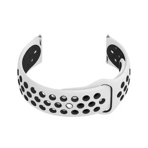 Pasek silikonowy z mechanizmem szybkiego zwalniania 20 mm - Biało-Czarny, Sportowy 139016608 - Pasek do inteligentnego zegarka