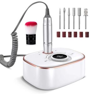 Professzionális körömcsiszoló készlet fúrófejekkel és tisztítókefével - Műköröm csiszológép