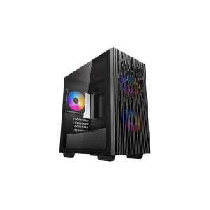 DeepCool MATREXX 40 3FS Micro Tower Black PC Case with RGB Fans - Computer Case