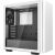 Vedere unghiulară a carcasei PC DeepCool CK500 White Midi Tower cu panou lateral din sticlă securizată