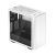 Angled view of DeepCool CK500 White Midi Tower PC Case with tempered glass side panel and pre-installed fan
