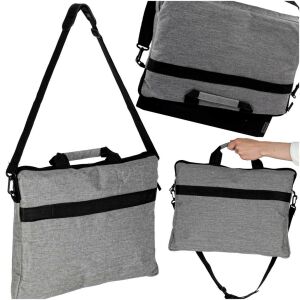 Collage of gray 15.6-inch laptop bag views - Laptop Bag and Case