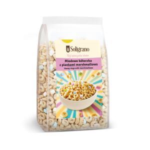 Soligrano Mézes Gabonakarikák Mályvacukorral - 250g 139021000 - Gabonapehely