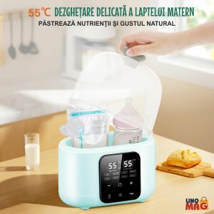 8-in-1-Flaschensterilisator und -wärmer, Linomag®, 240 ml, einstellbare Temperatur 37–100 °C, schnelles Aufheizen, Auftaufunktion, Dampfsterilisation, LCD-Display, ideal für Milch und Lebensm 140714556 - Füttern