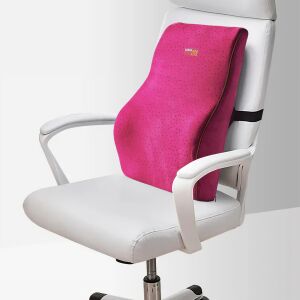 Komplettes Lendenkissen für Bürostuhl oder Auto, Linomag®, Memory Foam, Pink, 45 x 38 x 12cm