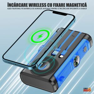 Linomag пауър банк безжично зарежда смартфон с магнитно закрепване - Външна батерия и Powerbank