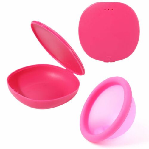 2er-Set wiederverwendbare Menstruationsbinden + Aufbewahrungsbox, Linovit®, medizinisches Silikon, Größe S, Pink/Schwarz - S 140780505