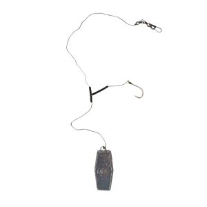 Montura somn, salau, stiuca, de fund, pentru momeala vie, ac nr 3, plumb 100gr, fir textil 140708993 - Кука, въртящ се елемент, скоба