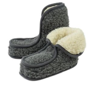 Granny Merinó Gyapjú Papucs - Grafit Szürke, Meleg Otthoni Lábbelik 141195586 - Női házicipő