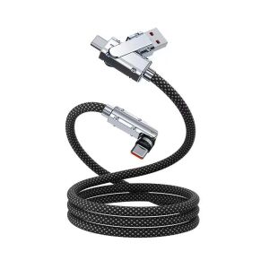 Cablu Încărcare Rapidă 2-în-1, 60W, 540°, Type C, Universal, Negru, 1m 139021919 - Cabluri de date