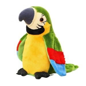 Interaktív plüssjáték, beszélő papagáj, felvétel és lejátszás funkció, többszínű