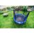 Funfit kék trambulin védőhálóval zöld kertben