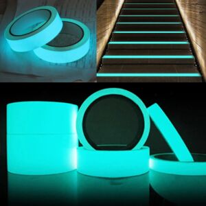 Foszforeszkáló ragasztószalag, öntapadó, akvamarin színben világít, tekercshossz 25 m 1 cm